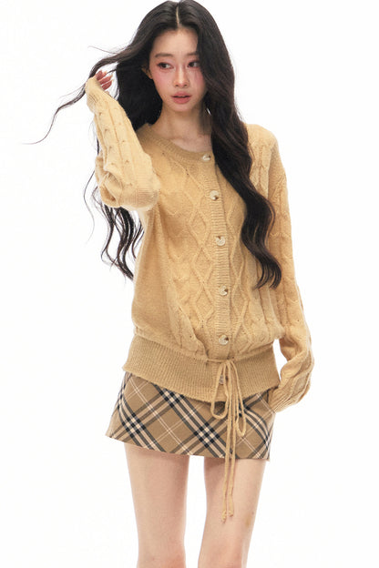 Early Autumn Knit Cardigan and Skirt Set-Up