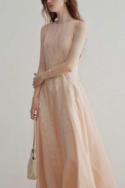 Elegant Lace Halter Dress