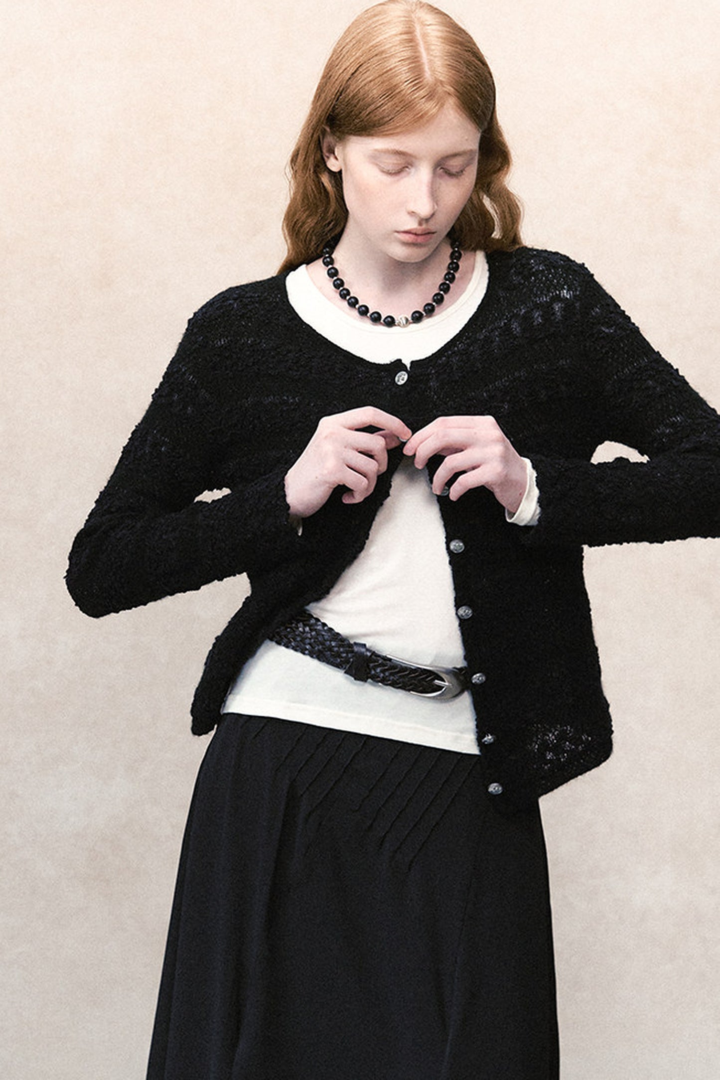 Genesis cardigan trasparente a maglia