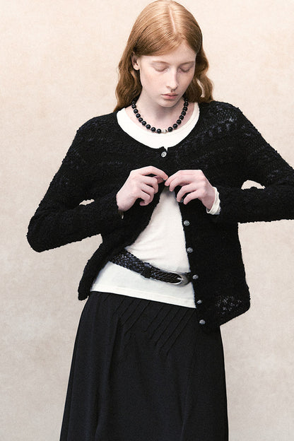 Genesis cardigan trasparente a maglia