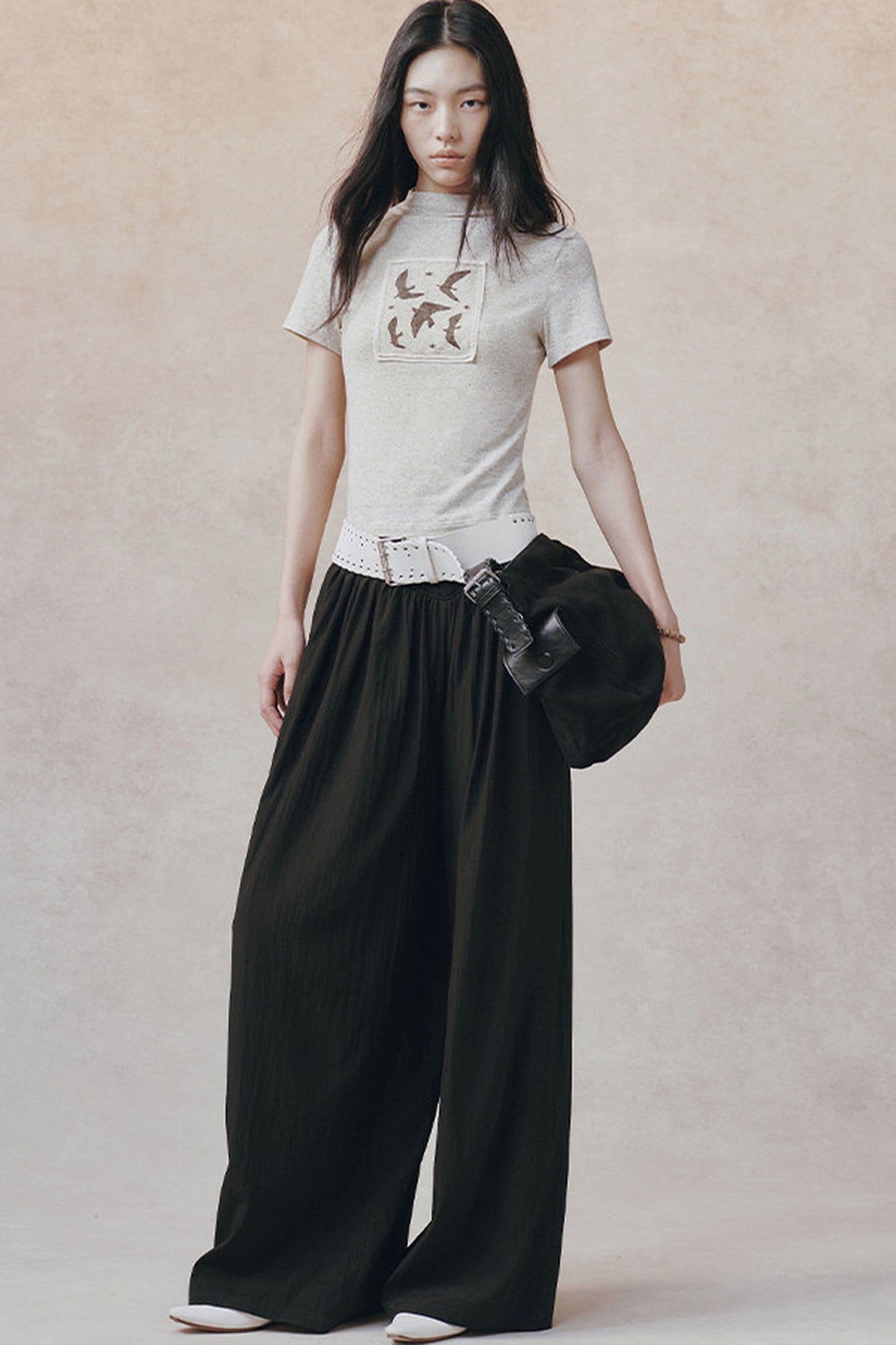 Bird Print Pocket T-Shirt