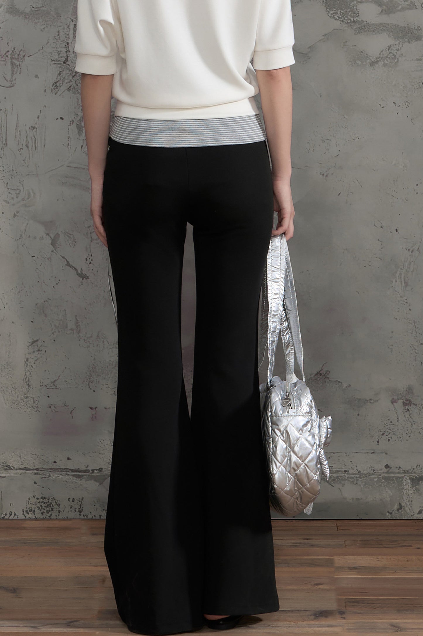 Drawstring Waist Flared Pants