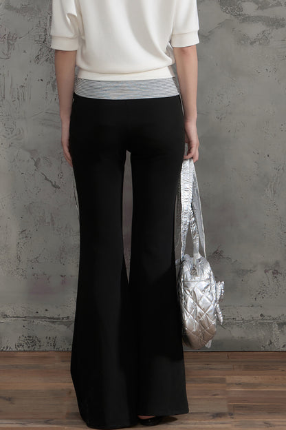 Drawstring Waist Flared Pants