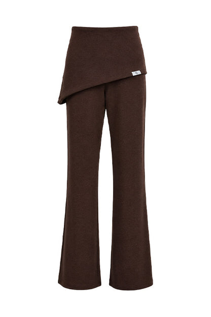 One-Shoulder V-Neck Long-Sleeve T-Shirt and Pants Set-Up