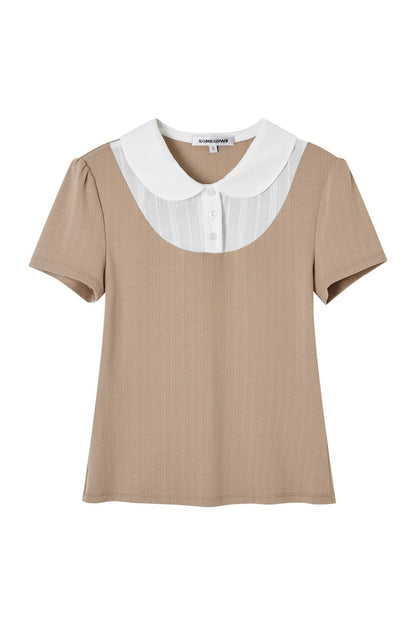 Layered-Look Doll Collar Blouse