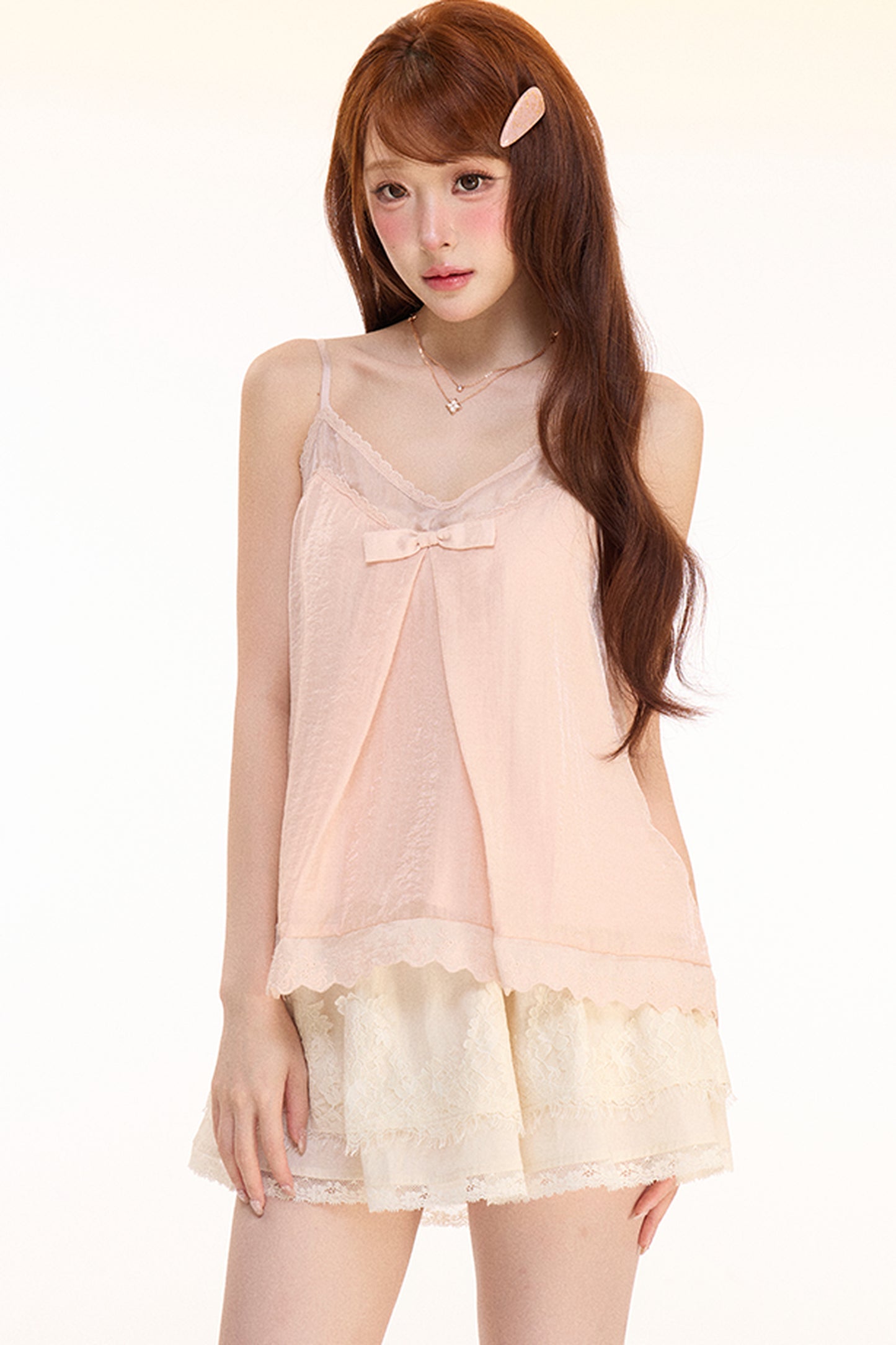 Amber Lace Bow Camisole Set-Up