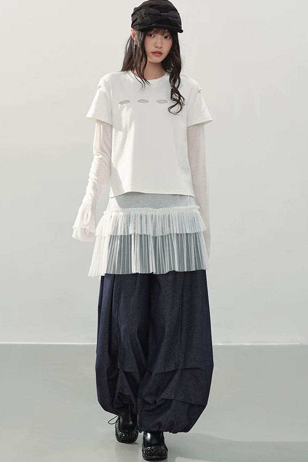 Pantalons Lanternes en Denim de Nuit à Lisbonne