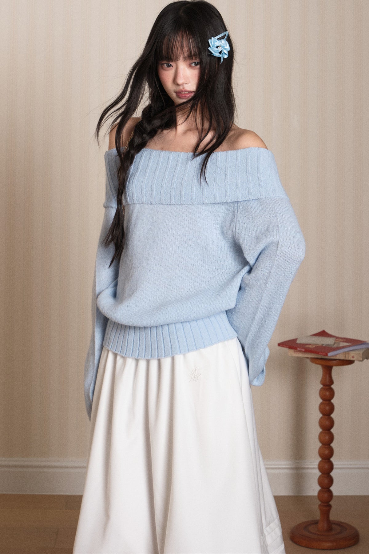 Off-Shoulder Knit Top