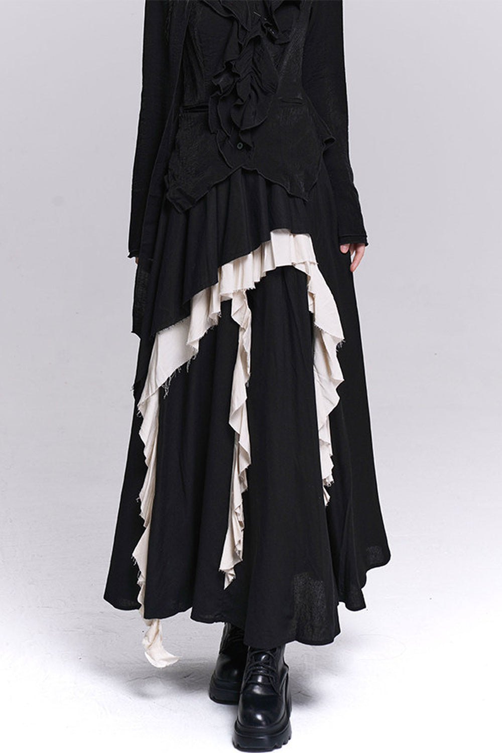 Ghostly Irregular Black Skirt