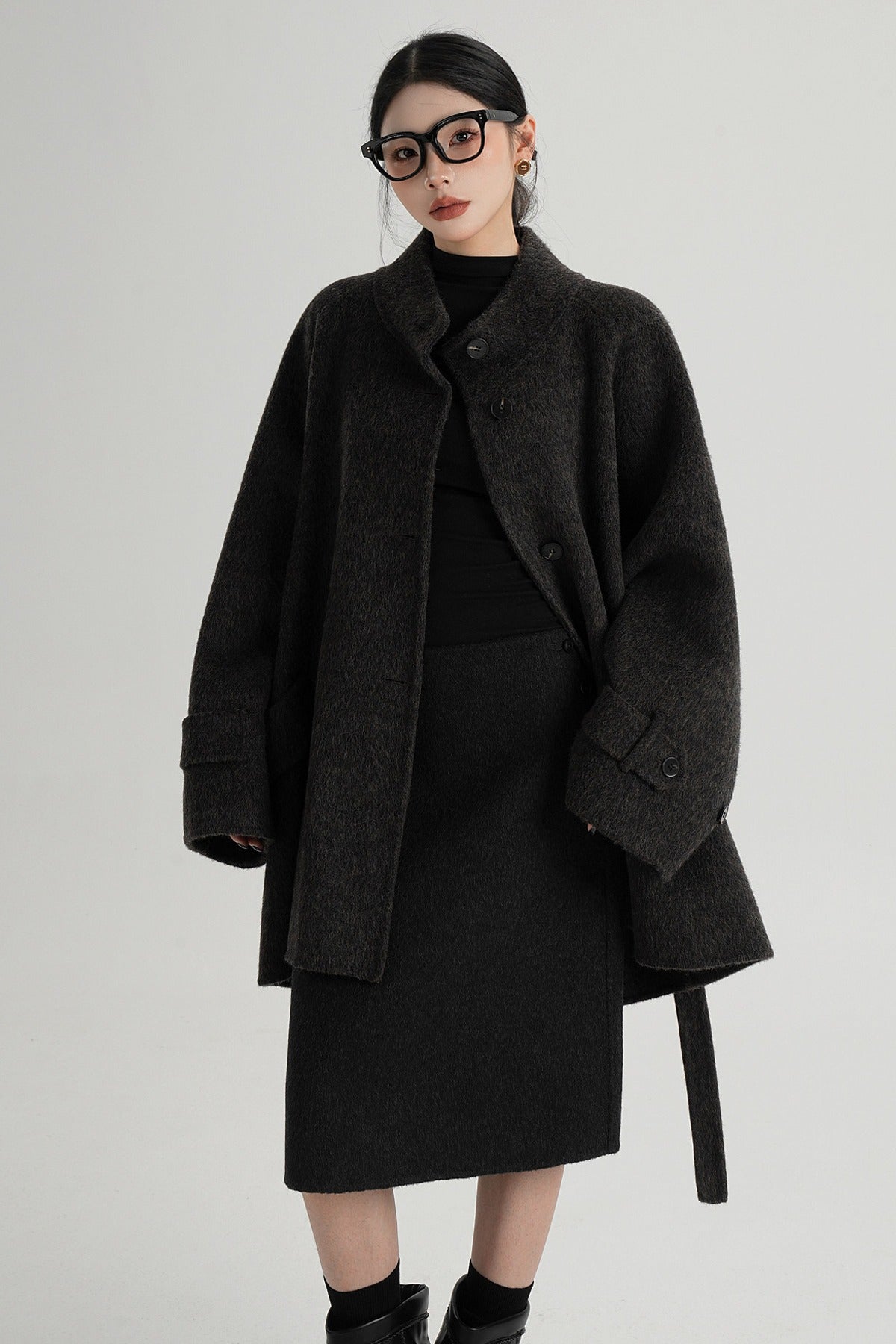 Mid-Length Double-Sided Wool Coat