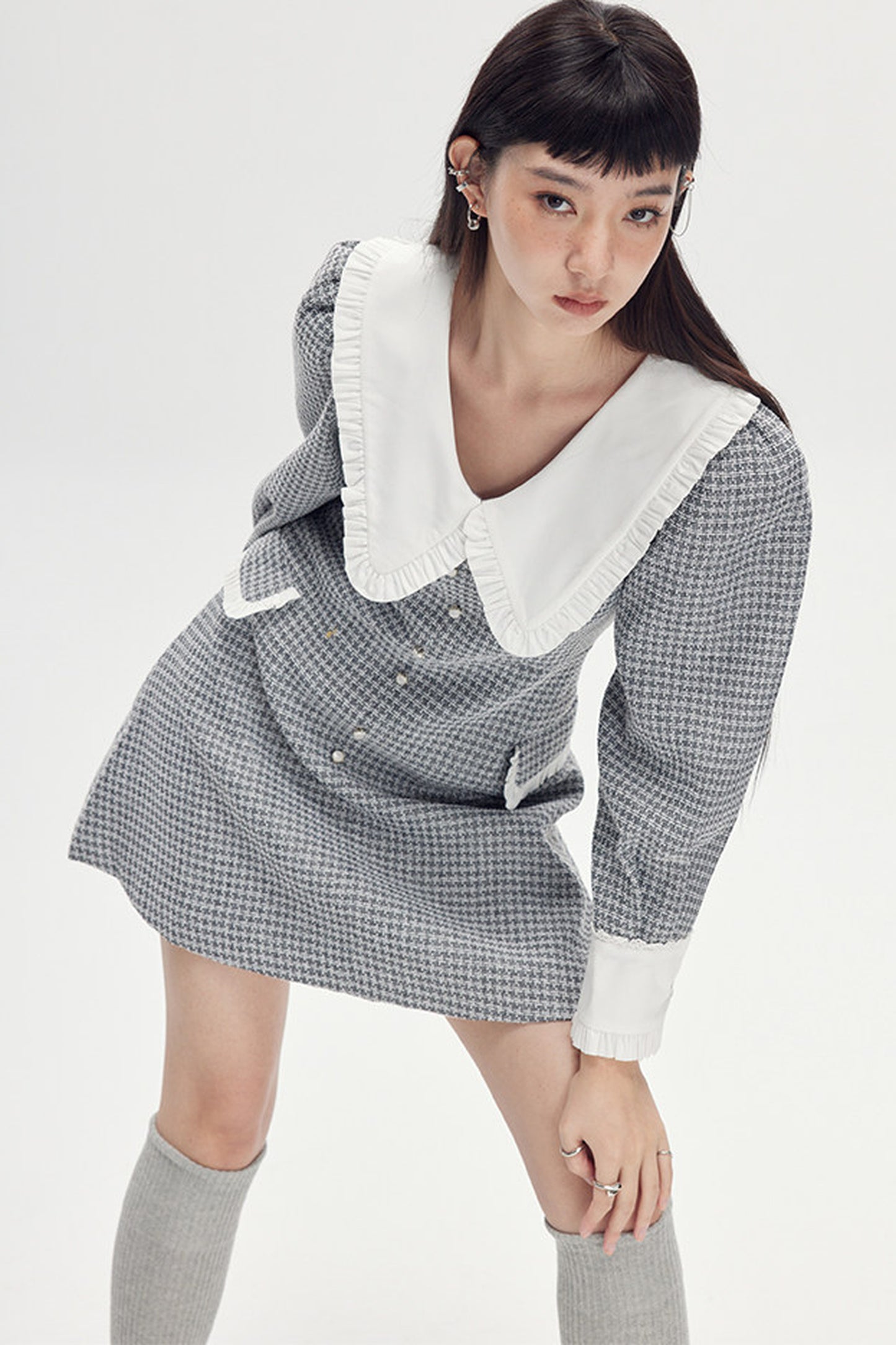 High Waist A-Line Lamb Leg Dress