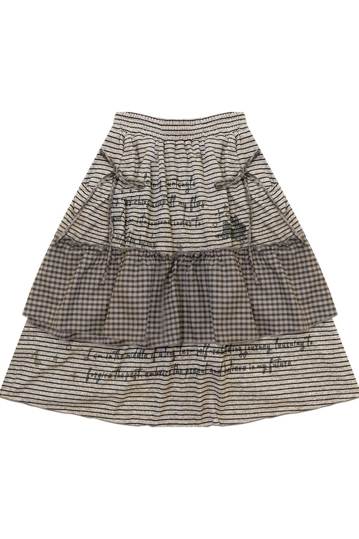 Plaid Letter Print Skirt