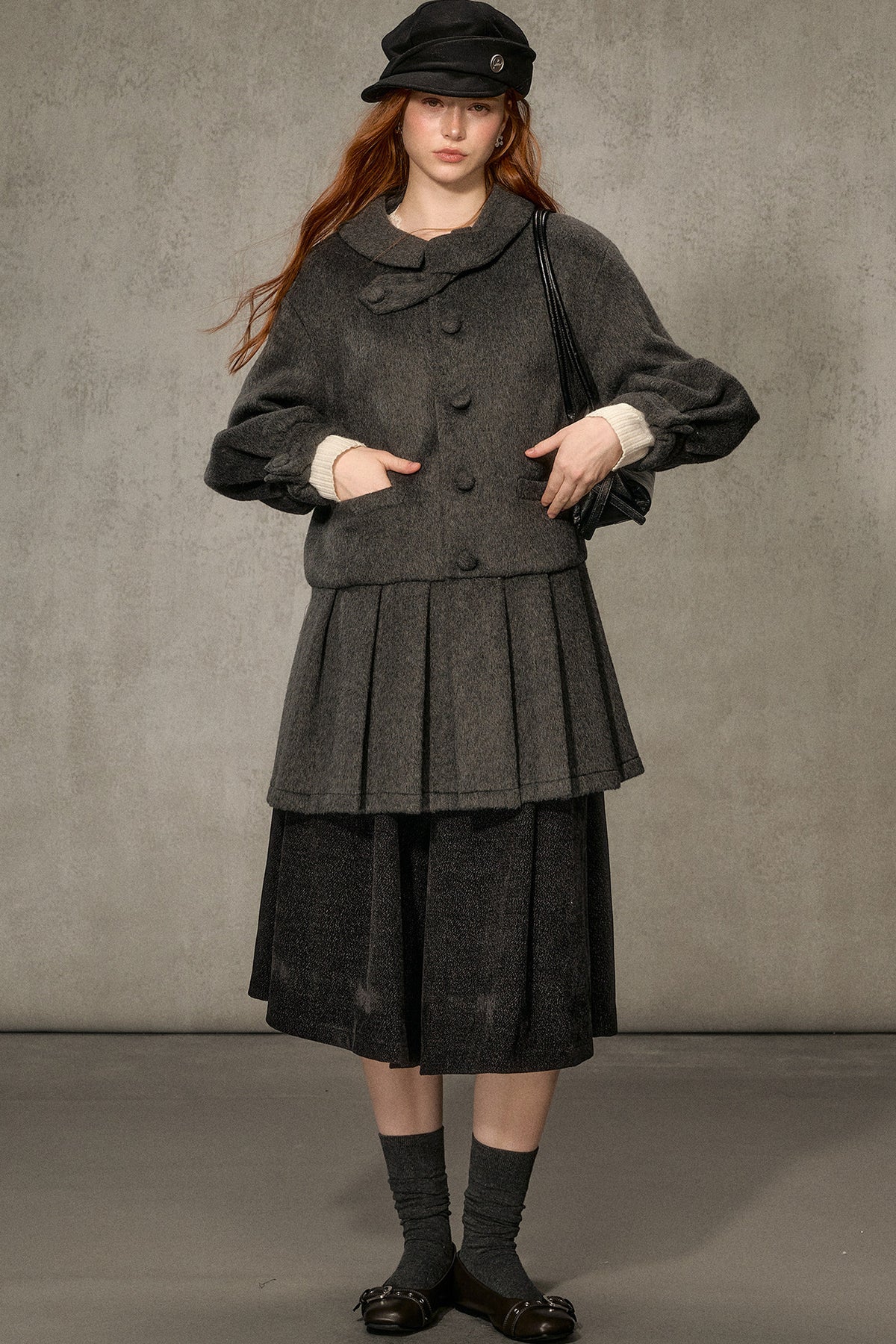 White Tea Letterhead Wool Blend Coat
