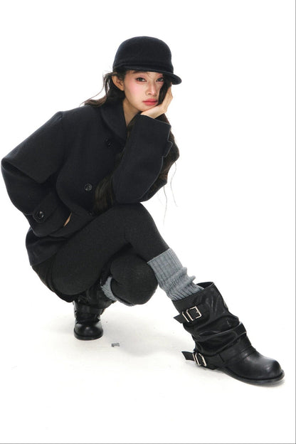 Western Stacked Buckle Boots