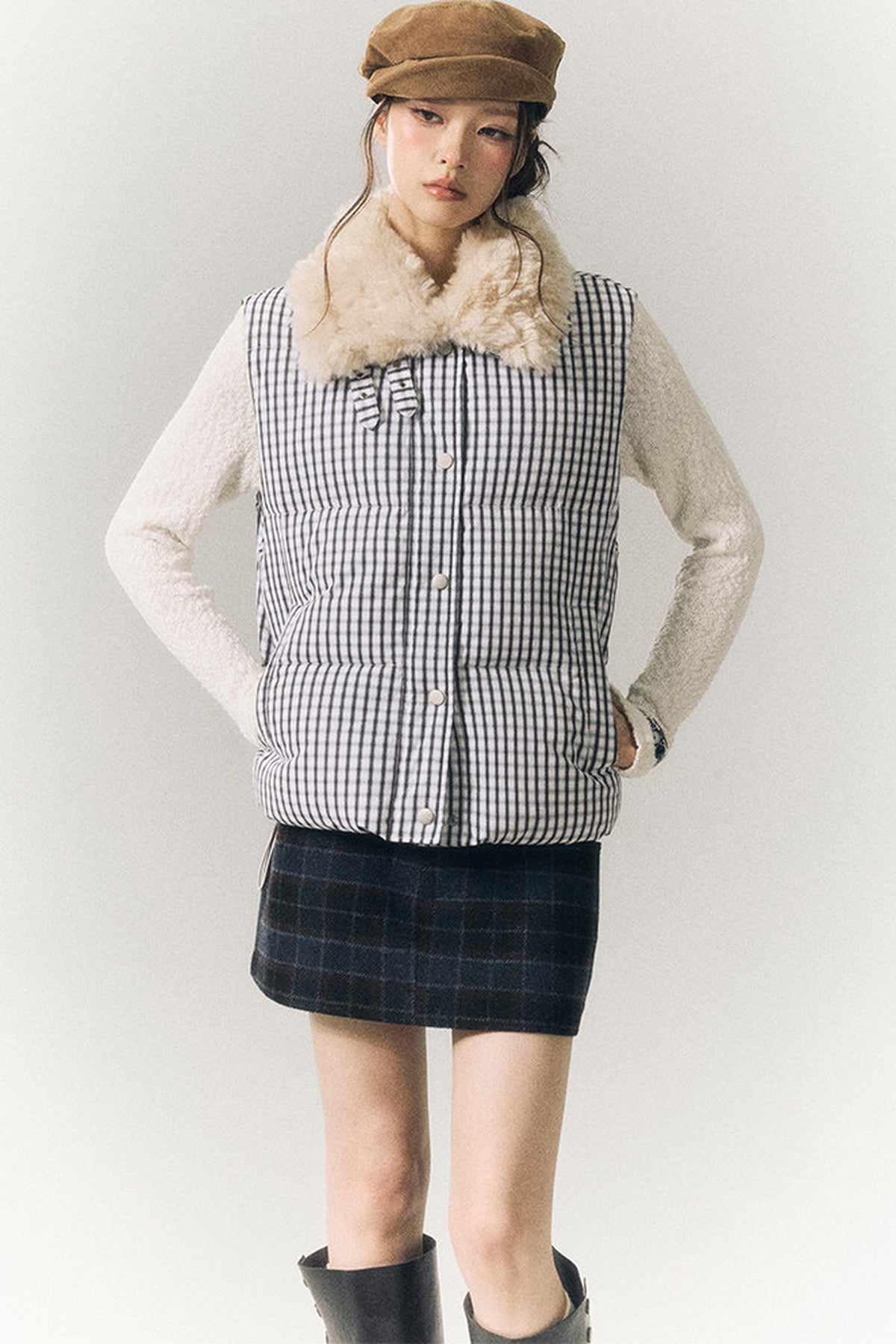 Stand Collar Padded Vest