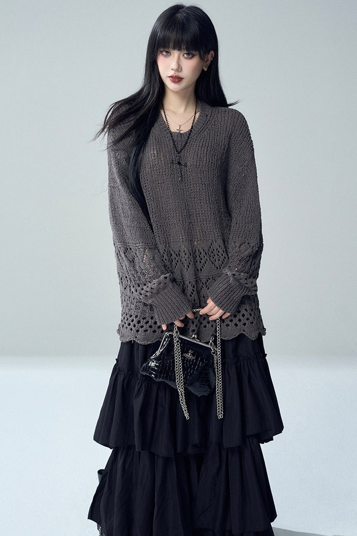 Hollow Knit Cover-Up Sweater