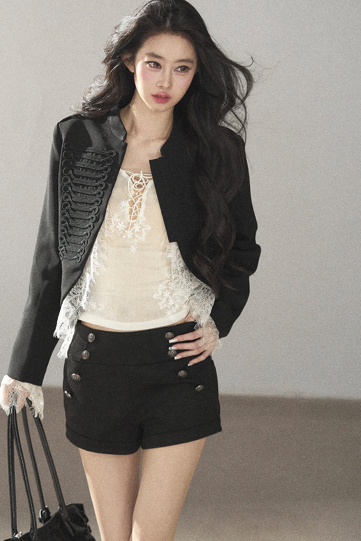Ginkgo Leaf Veins Jacket Shorts Set-Up
