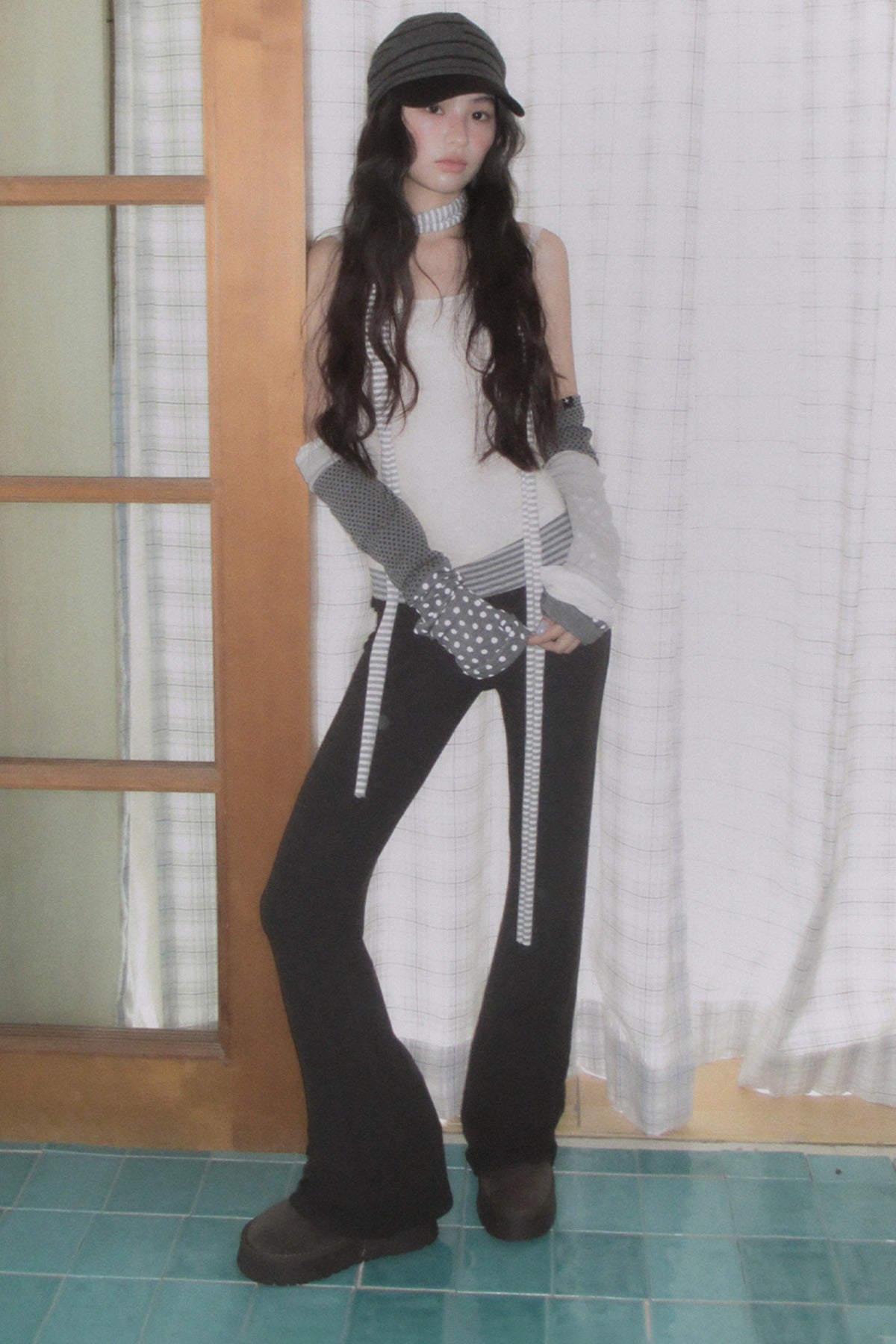 High-Waisted Striped Flared Pants