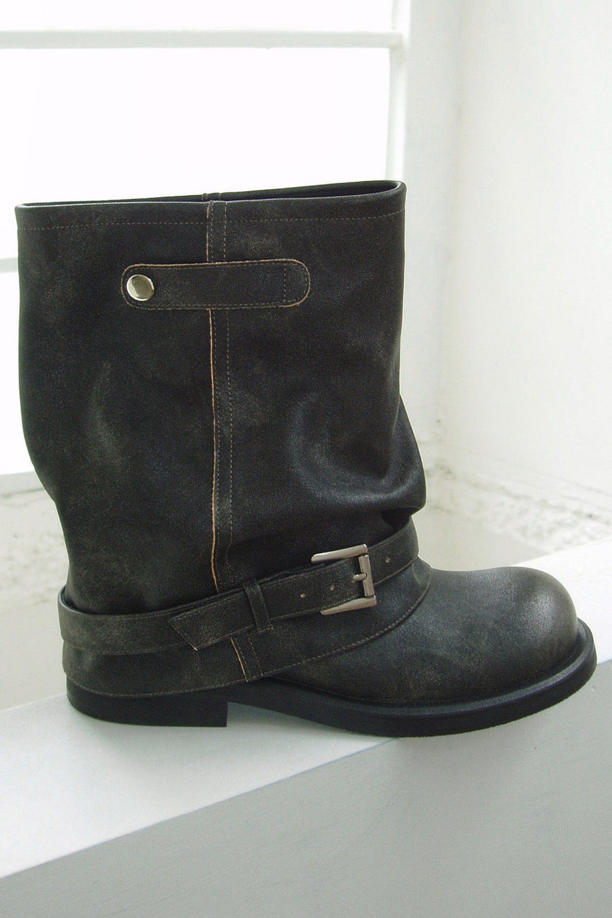 Pleated Slouch Boots
