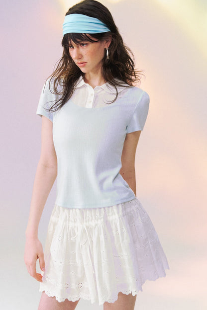 Layered-Look Doll Collar Blouse