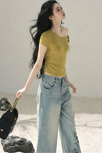 Asymmetrical Knot Crop Top
