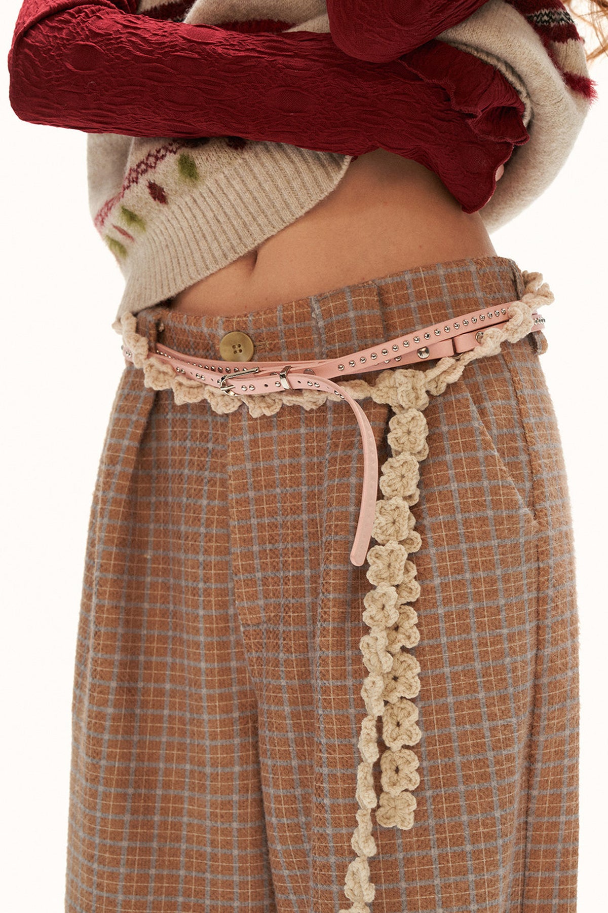 Retro Plaid Woolen Wide-Leg Pants