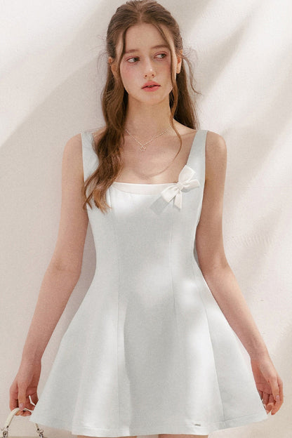 A-Linien-Minikleid mit Schleife