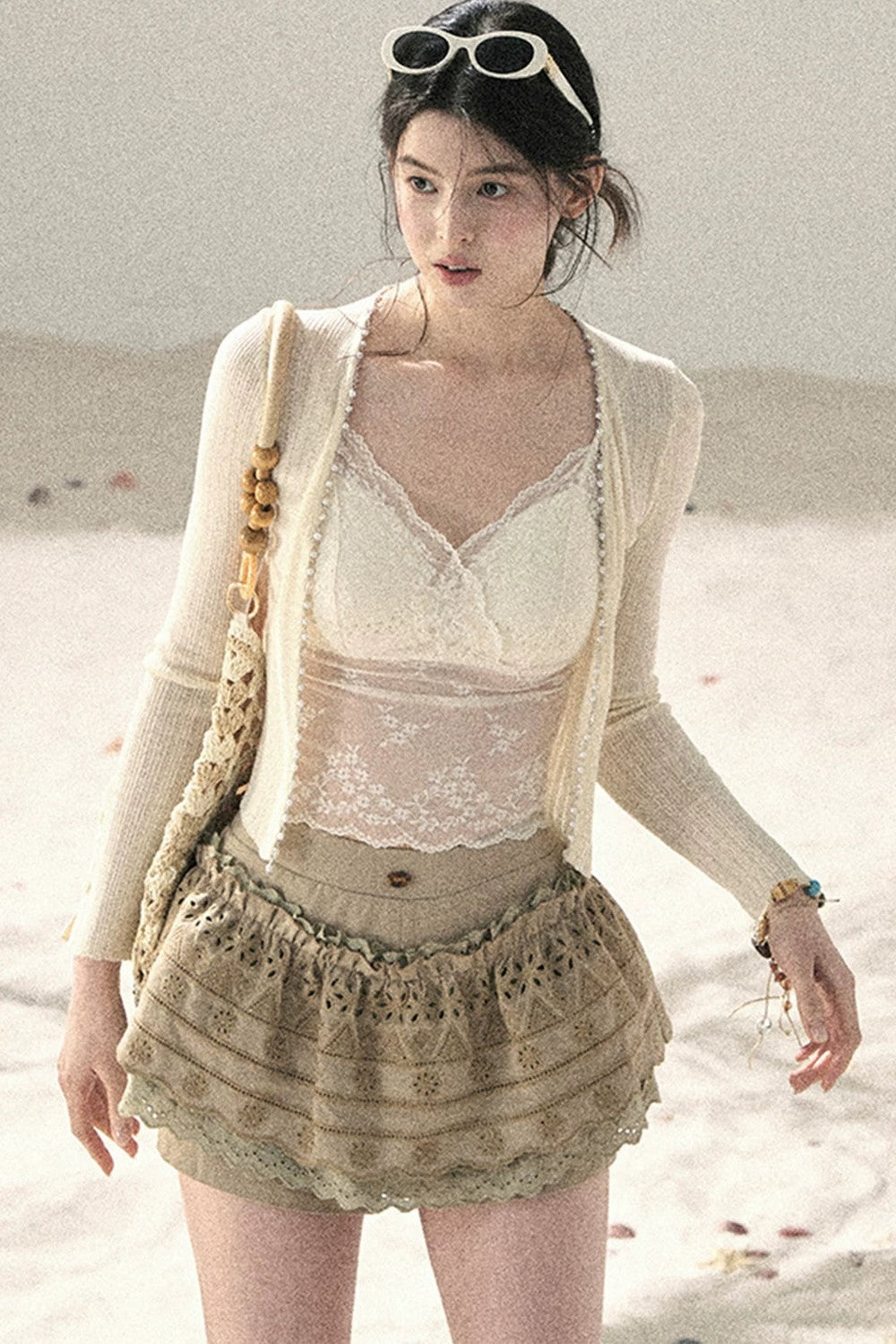 French Sun Protection Knit Cardigan Set