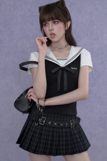 Plaid Pleated Skirt Shorts