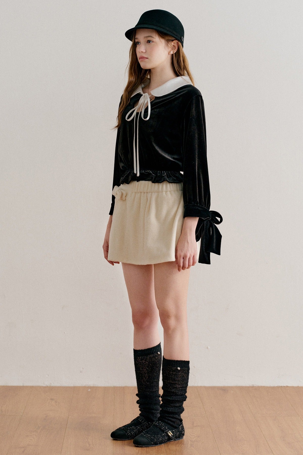 Reversible Velvet Peter Pan Collar Shirt