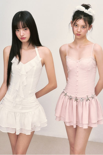 Ballet-Style Pink Suspender Dress