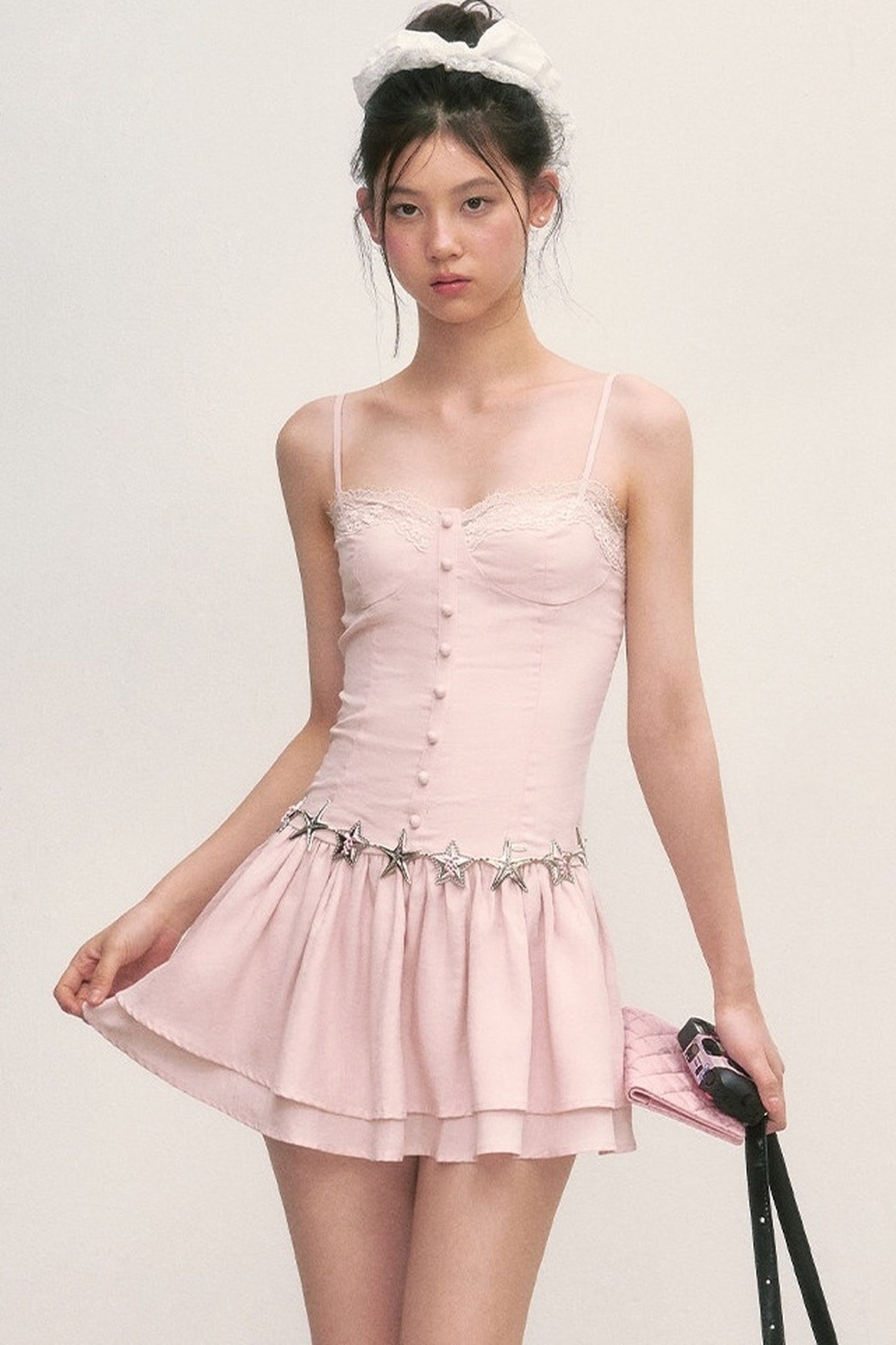 Ballet-Style Pink Suspender Dress