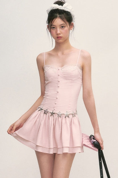 Ballet-Style Pink Suspender Dress