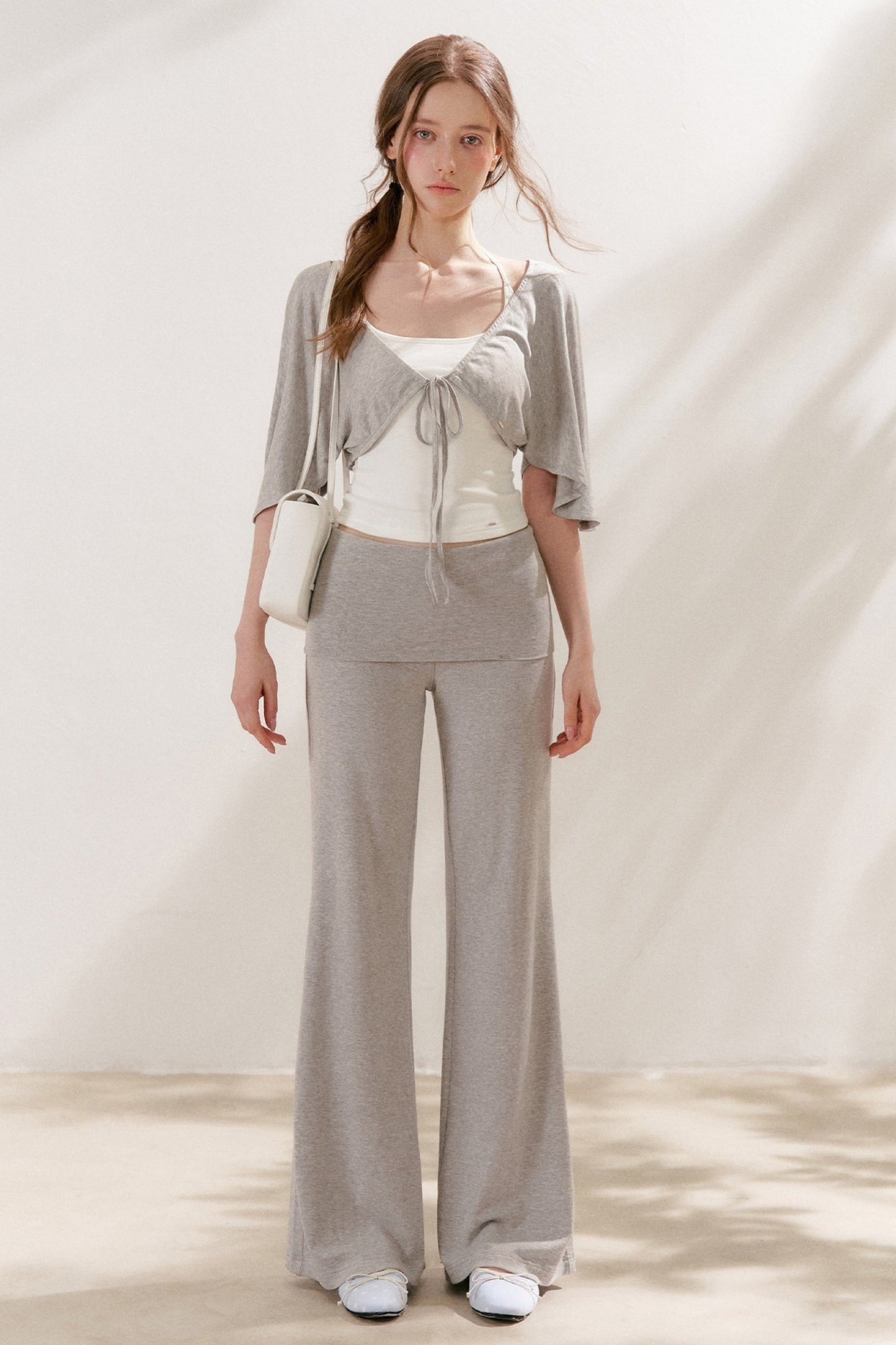 Wide Waist Straight Leg Knit Pants