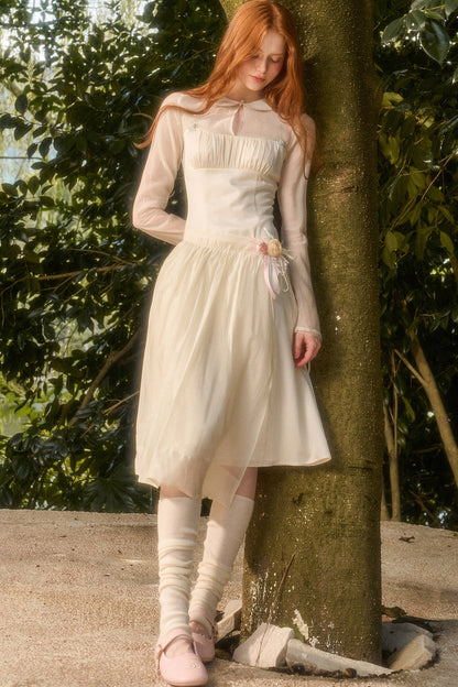 Satin Tencel Lapel Dress