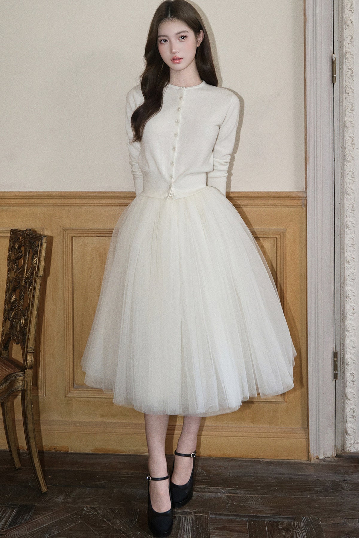White Mesh Tutu Skirt