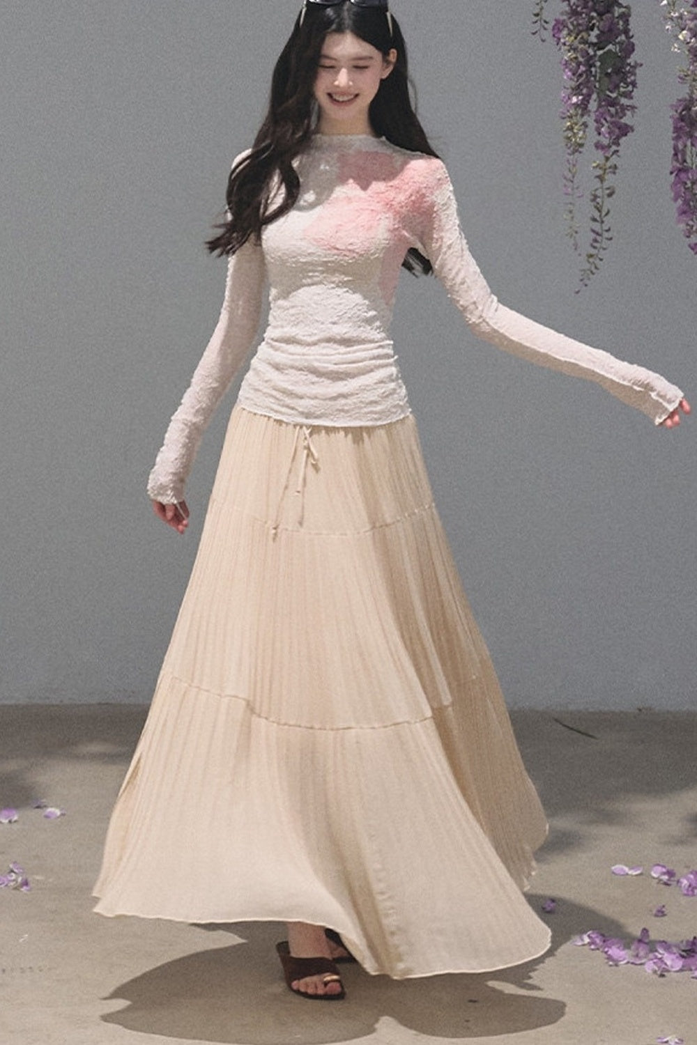 Two-Way Long-Sleeved Knit Base Layer Pullover