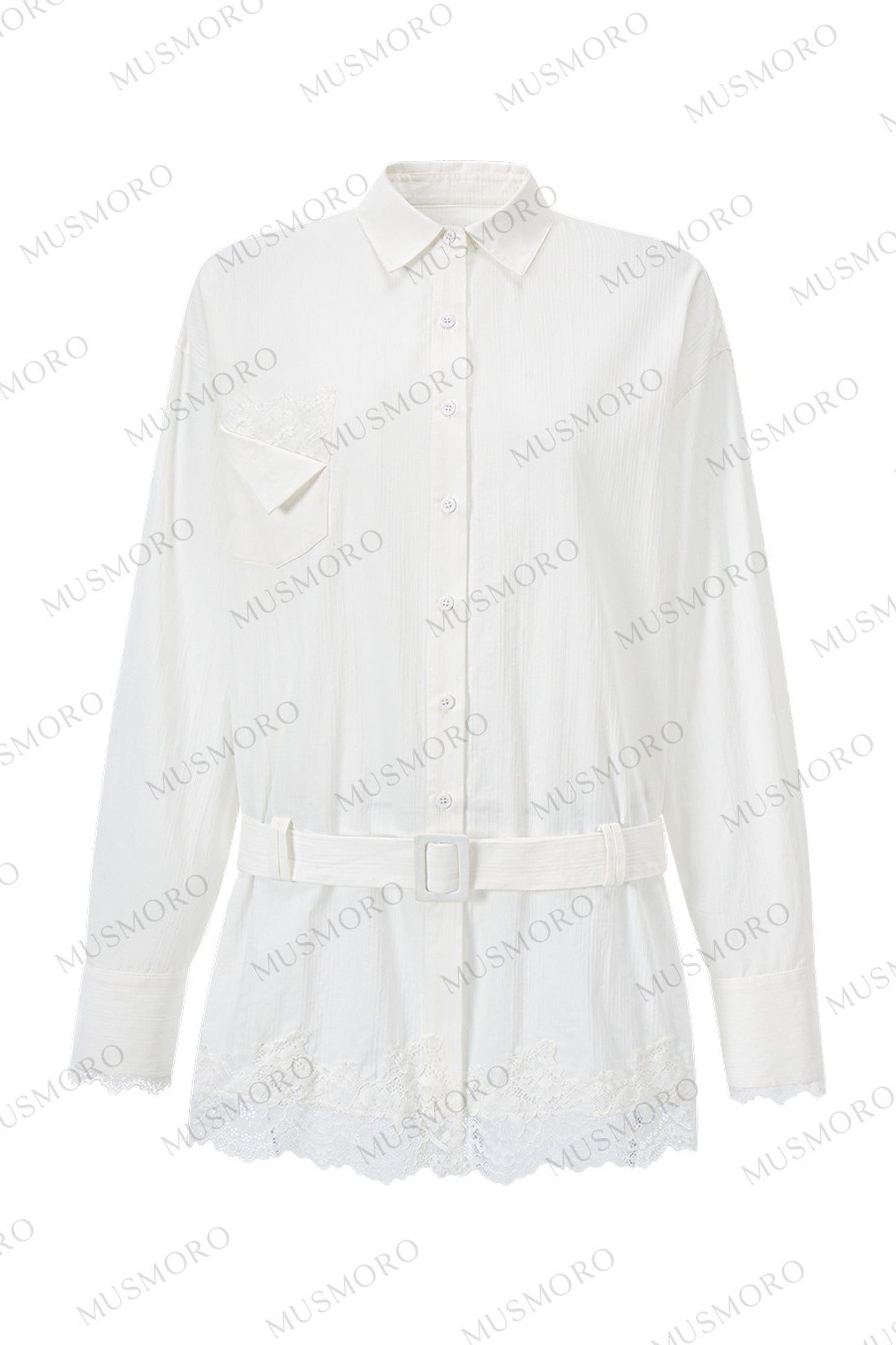 Eyelash Lace Shirt Dress