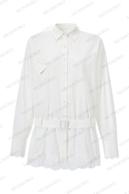 Eyelash Lace Shirt Dress
