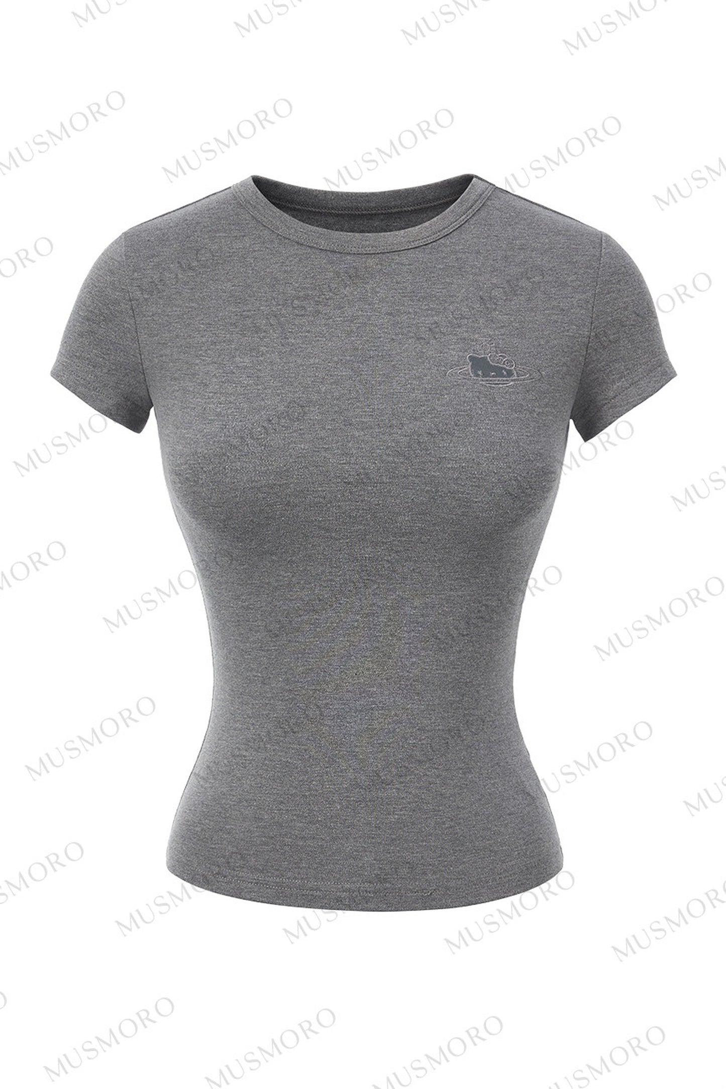 Top in maglia traforata ricamata