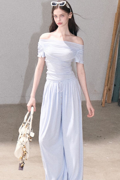 Lyocell Off-Shoulder Two-Piece Set-Up
