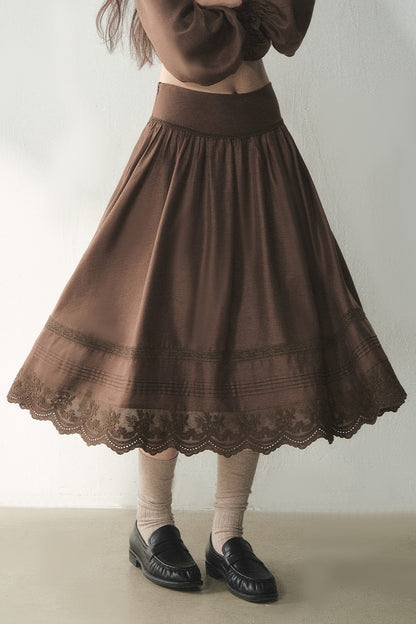 Ruffled Lyocell Shirt and Skirt Set-Up