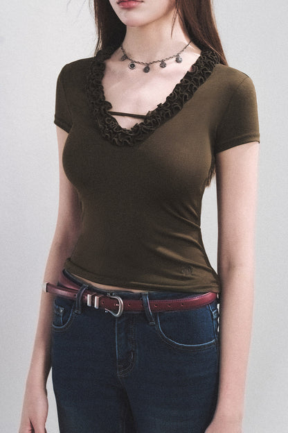Blusa de lyocell con volantes Nube