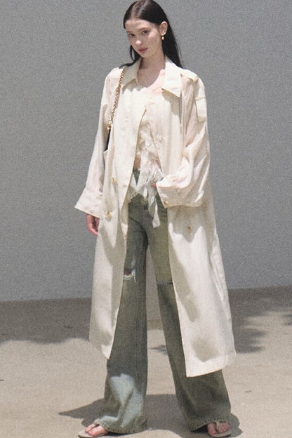 Vintage Distressed Ripped Denim Long Pants