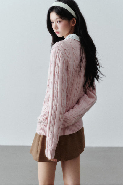 Wool Cable Knit Sweater