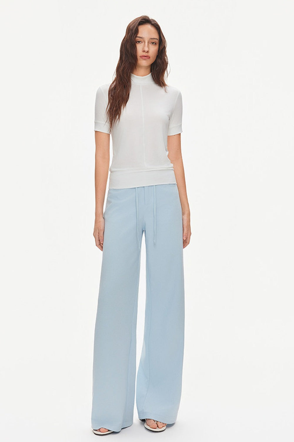 Tencel-Modal-Bluse mit halbhohem Kragen