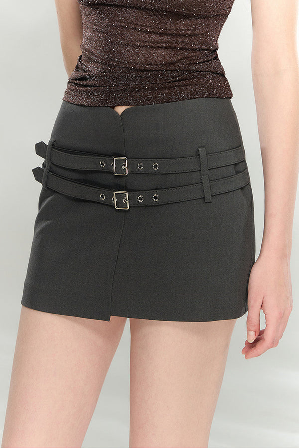 Asymmetrical Belted Skirt