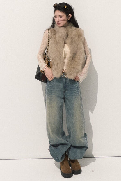 Fluffy Fox Fur Vest