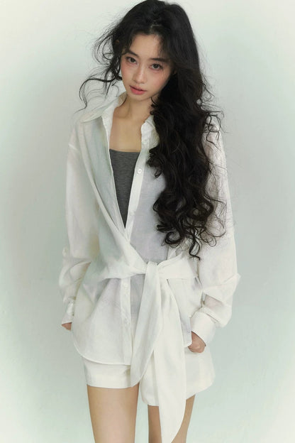 Somesowe Breathable Lace-Up Shirt