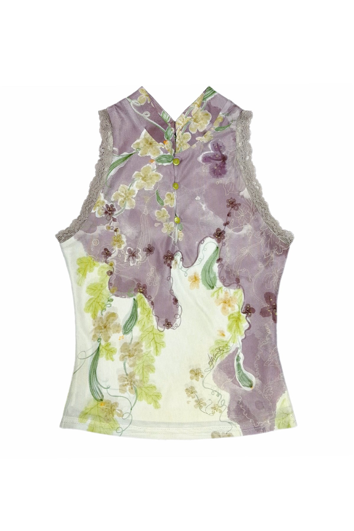 Satin Cheongsam Two-Piece Set-Up